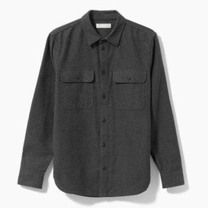 Everlane Heavyweight Overshirt Mens Dark Gray Button Up Shirt Jacket Shacket L